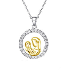 Small Silver Round Gold-plus-platinum Necklace - Samarlie