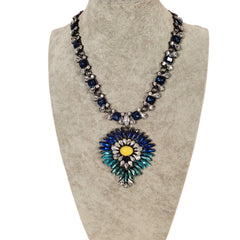 Blue Rhinestone Necklace - Samarlie