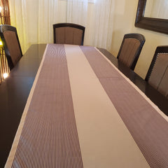 Beige & Brown stripe Dinning table Set