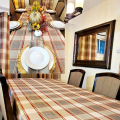 Solid Multicolor Plaid Dinning Table Set