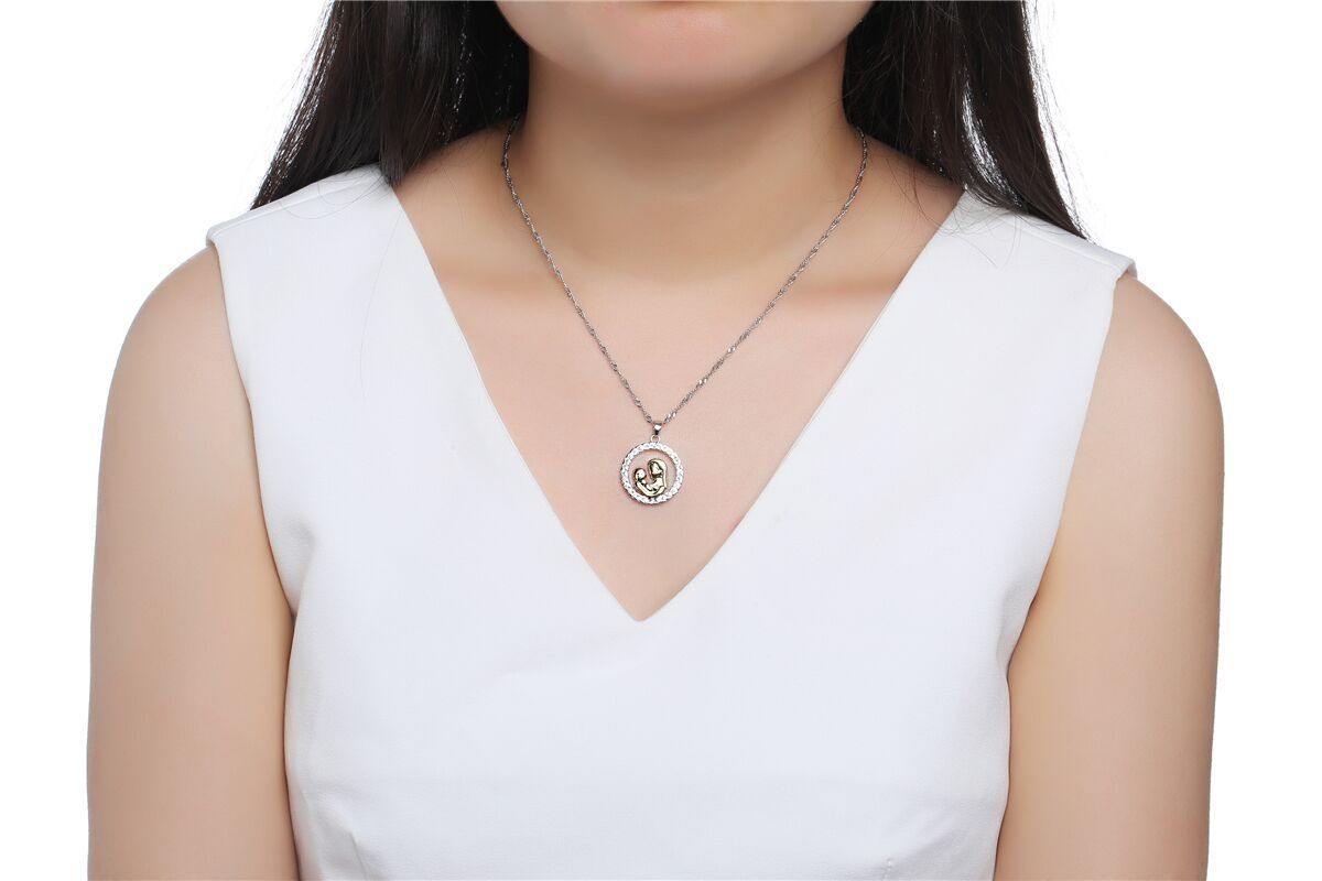 Small Silver Round Gold-plus-platinum Necklace - Samarlie