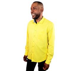 French Cuff Long Sleeve Yellow Dress Shirt - Samarlie