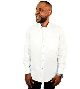 French Cuff Long Sleeve White Dress Shirt