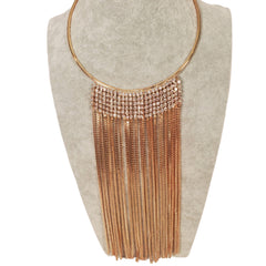 Long Gold Rhinestone Necklace - Samarlie