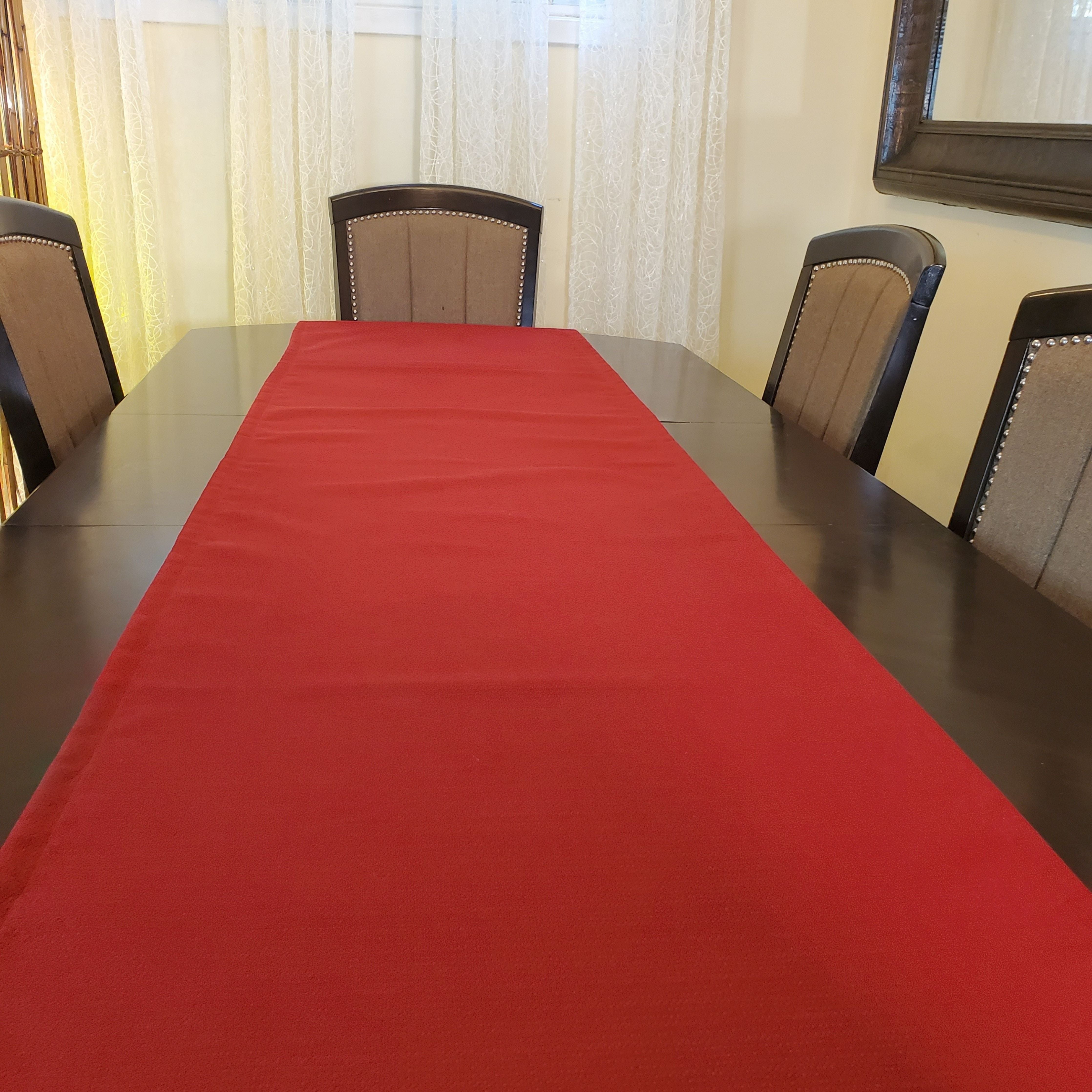 Elegant  Red Ochre Cotton Table Runner