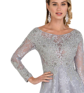 Long Sleeve Lace Evening Dress