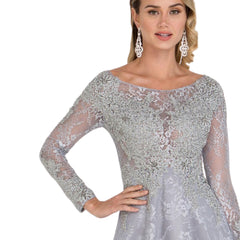 Long Sleeve Lace Evening Dress - Samarlie