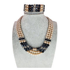 Luxury Round Pearl Necklace set Samarlie 