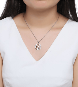 Small Silver Round Gold-plus-platinum Necklace