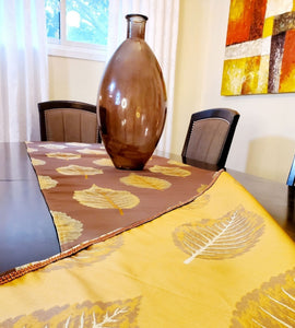 Brown Leaf Pattern Table Runner