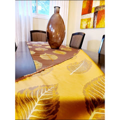 Brown Leaf Pattern Table Runner