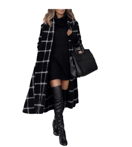 Stylish Minimalist Plaid Coat