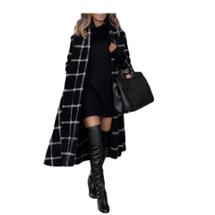 Stylish Minimalist Plaid Coat - Samarlie