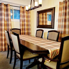 Solid Multicolor Plaid Dinning Table Set