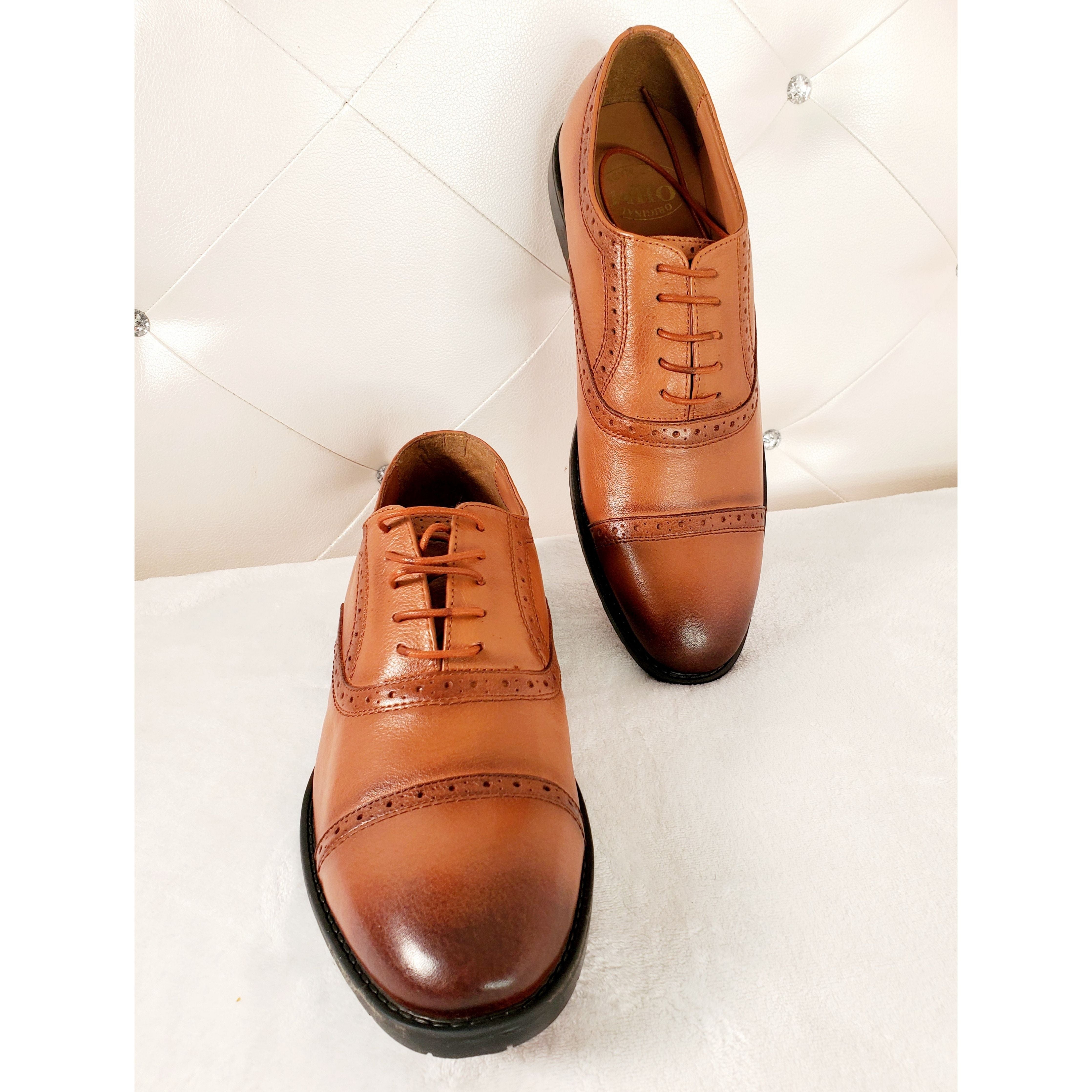 Double Brogue Oxford Tan or Black Shoes