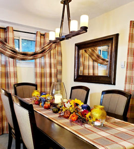 Floral Plaid Dinning Room Set