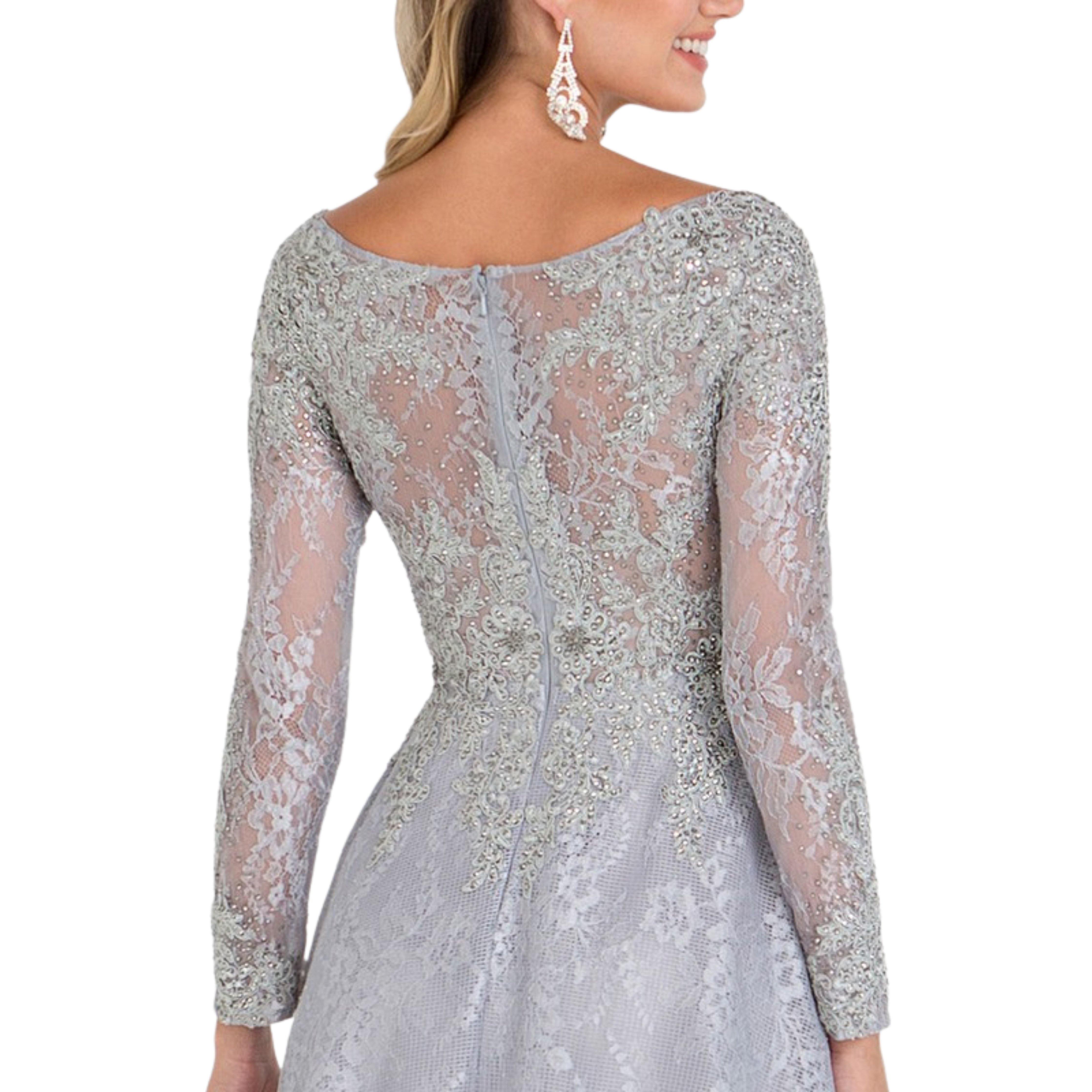 Long Sleeve Lace Evening Dress - Samarlie