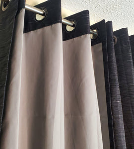 Two Tone Black Gourmets Window Curtain