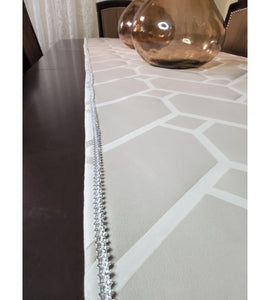 Two In One Ivory Rhinestone Mesh Table Runner