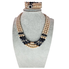 Luxury Round Pearl Necklace set Samarlie 