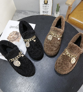 Wool shoes autumn winter fleece cotton shoes flat