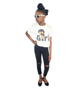 Cute Gold Bow Girl's T-Shirt