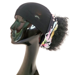 Black Curly Afro Bun Pony Cap - Samarlie