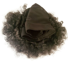 Black Curly Afro Bun Pony Cap - Samarlie