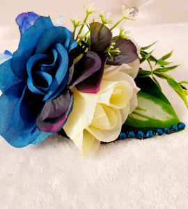 Blue Bridal Boutonnieres & Bouquet