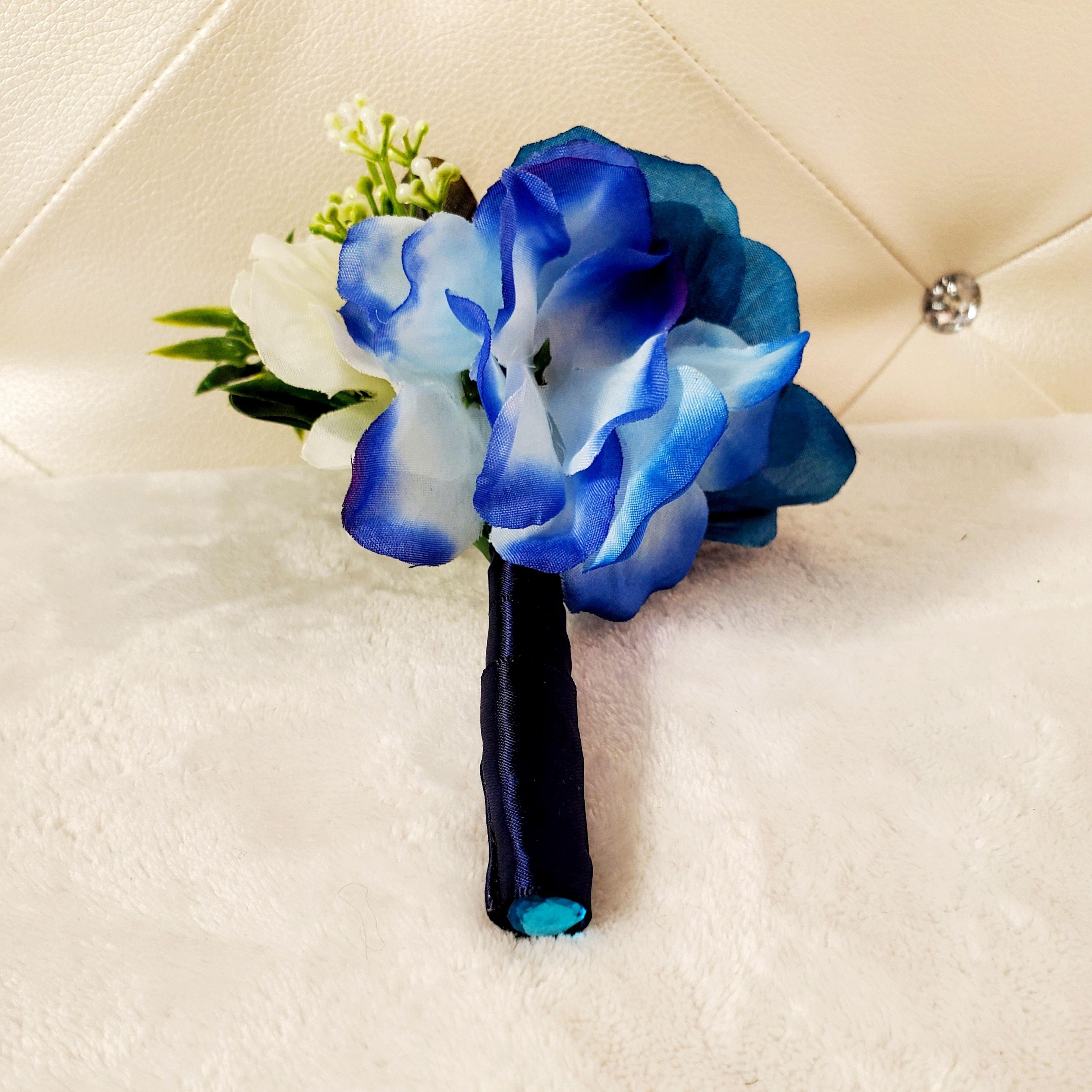 Blue Bridal Boutonnieres & Bouquet - Samarlie