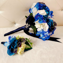 Blue Bridal Boutonnieres & Bouquet - Samarlie