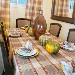 Solid Multicolor Plaid Dinning Table Set