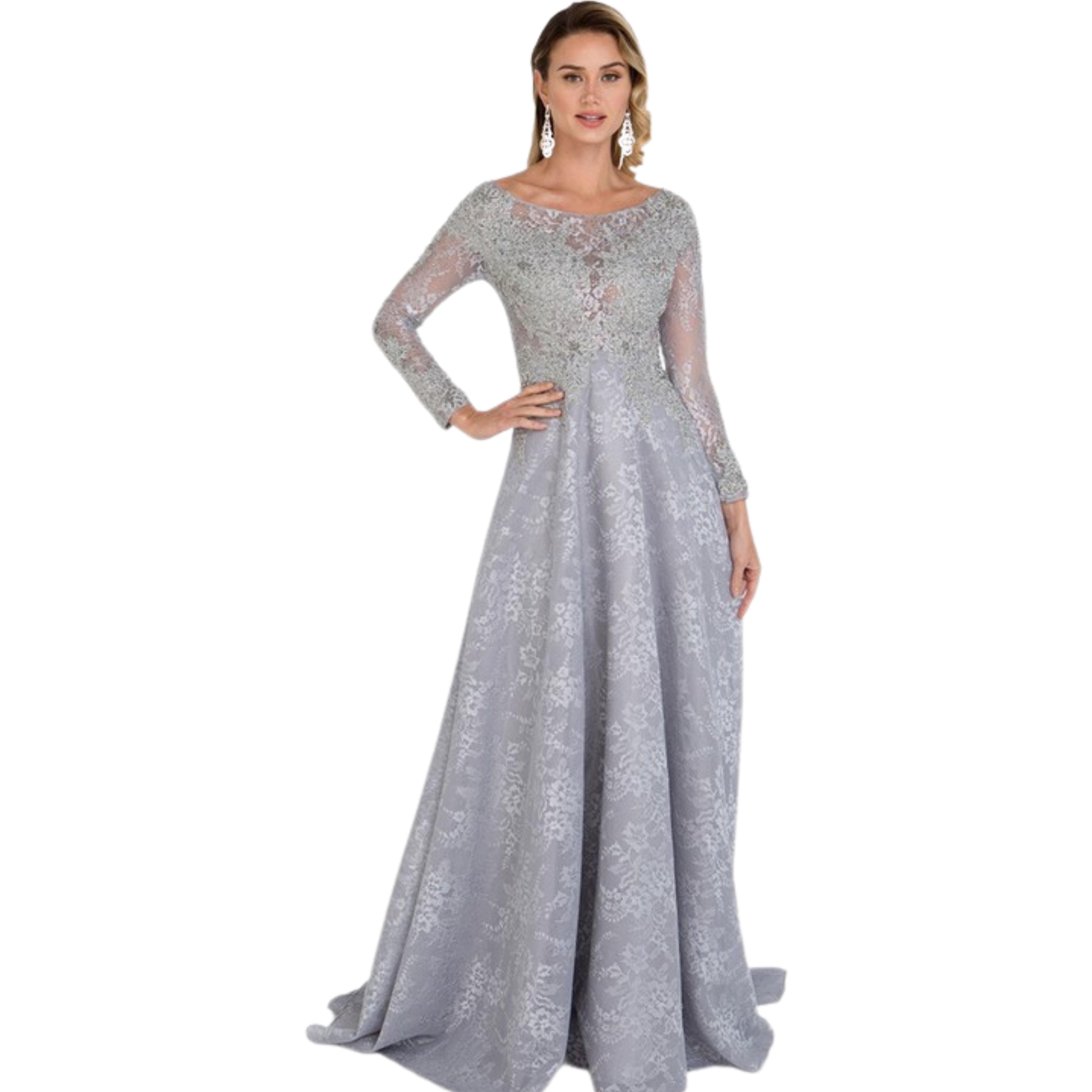 Long Sleeve Lace Evening Dress - Samarlie