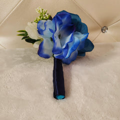 Blue Bridal Boutonnieres & Bouquet - Samarlie