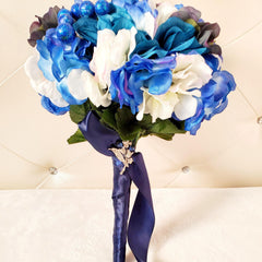 Blue Bridal Boutonnieres & Bouquet - Samarlie