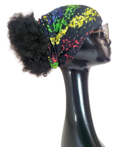 Black Curly Afro Bun Pony Cap