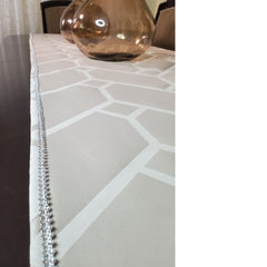 Two In One Ivory Rhinestone Mesh Table Runner - Samarlie