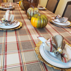 Solid Multicolor Plaid Dinning Table Set