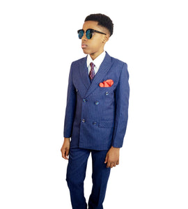 Luxury Slim Fit Double-Breasted Boy's Suit