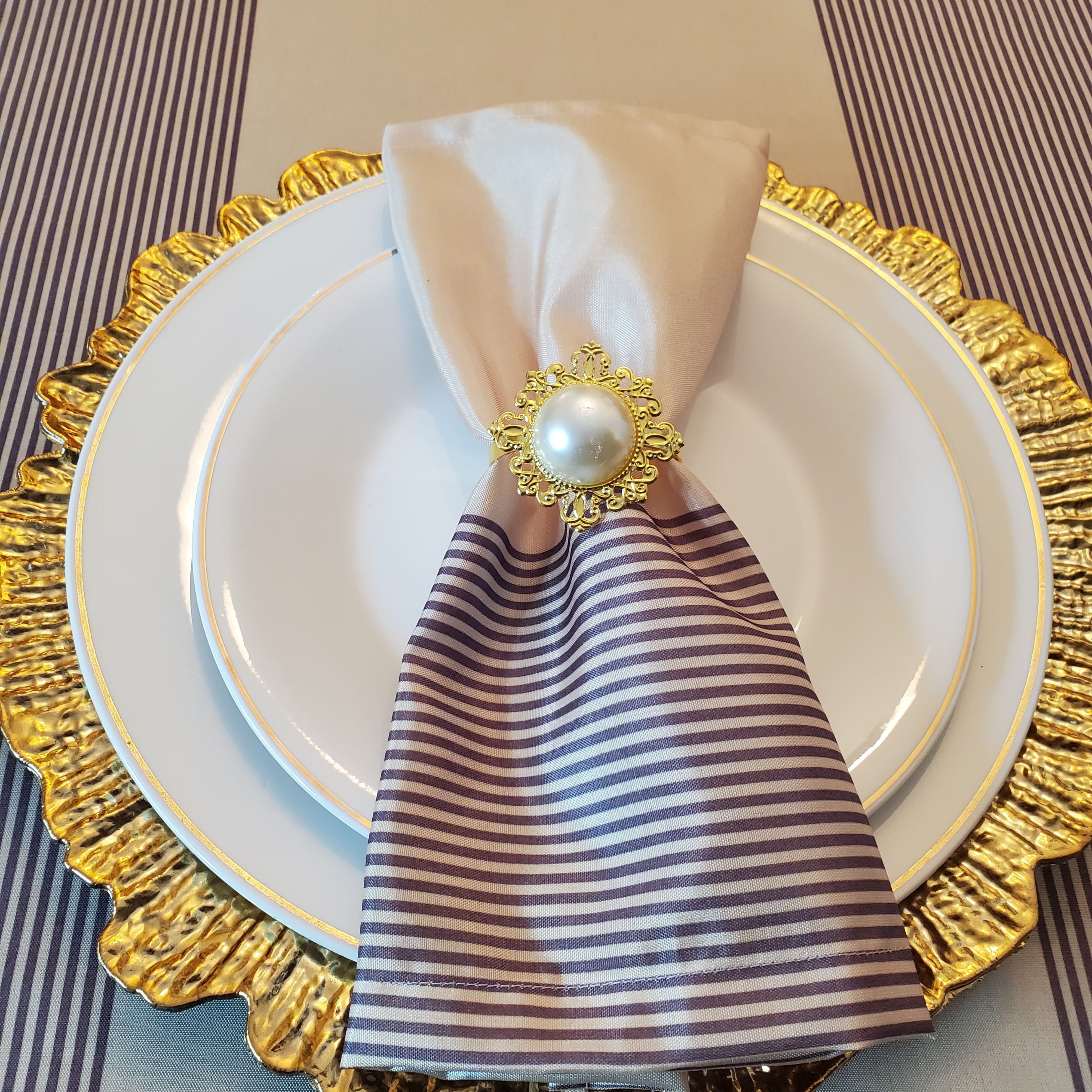 Beige & Brown stripe Dinning table Set