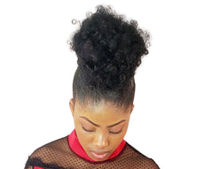 Short afro Puff Curly Synthetic Hair Bun